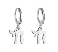 LIKGREAT Jewish Hebrew Chai Earrings Life Symbol Drop Earrings Religious Jewish Amulet Jewellery Israel Hanukkah, one size, Stainless Steel, No Gemstone