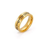 LIKGREAT Jewish Hebrew Rings Engraved Blessing Band Ring Judaism Kabbalah Religious Rings Luck Protection Amulet Stainless Steel Jewellery Gifts for Men Women, Stainless Steel, No Gemstone