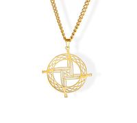 LIKGREAT Saint Brigid Adjustable Necklace for Men Brigid’s Cross Pendant Necklace Stainless Steel Traditional Irish Jewelry, Medium, Stainless Steel, No Gemstone