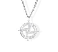 LIKGREAT Saint Brigid Adjustable Necklace for Men Brigid’s Cross Pendant Necklace Stainless Steel Traditional Irish Jewelry, M, Stainless Steel, No Gemstone