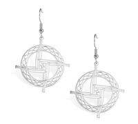 LIKGREAT Saint Brigid Dangle Earrings for Women Brigid’s Cross Pendant Stainless Steel Traditional Irish Jewelry, L, Stainless Steel, No Gemstone