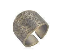 LIKGREAT Seal of 7 Archangels Ring Metatron Cube Rings Seal of Lilith Biblical Symbol Talisman Amulet Rings Geometry Copper Open Ring Good Luck Protection Religious Jewellery Gifts for Men Women