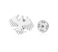LIKGREAT Syrian Eagle Brooch Stainless Steel Syrian Flag Symbol Lapel Pin Middle Eastern National Emblem Jewelry (Sliver)