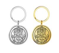 LIKGREAT Tarot Cards Keyrings for Unisex Astrology Divination Magic Amulet Keychains Major Arcana Jewelry (The Chariot)