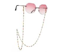 LIKGREAT Teardrop Shape Glasses Chain for Women Strap Holder Around Neck Women's Sun Reading Eyeglass Chain Hanger Face Mask Lanyard Necklace (style 1, Gold)