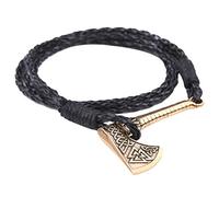 LIKGREAT Viking Slavic Perun's Axe Valknut Wrap Anchor Leather Rope Braided Bracelets (style 4)