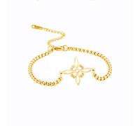 LIKGREAT Witches Knot Bracelet Stainless Steel Adjustable Bracelet Celtic Knot Protection Amulet Mystical Wicca Jewelry for Women (Gold, One Size, Bead Chain)