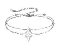 LIKGREAT Witches Knot Bracelet Stainless Steel Adjustable Bracelet Celtic Knot Protection Amulet Mystical Wicca Jewelry for Women (Sliver, One Size, Box Chain)