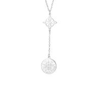 LIKGREAT Witches Knot Necklace Tetragrammaton Pendant Pentagram Necklace Mystical Religious Symbol Celtic Knot Wicca Protection Amulet Jewellery for Women (1-Silver)