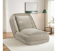 LIKIMIO Upgraded Foldable Lazy Sofa Bed, Cozy Tatami Human Dog Bed with 5 Adjustable Positions for Living Room, Bedroom & More, Beige