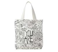 Likjad Encouraging gifts canvas bags, Motivational quotes You are so brave, You are so smart canvas bags, Female youth encouraging gifts for teenage girls, Mental health（white）