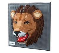 LIKLIKLINK Lion Micro Building Blocks Set, 3D Lion Mural Mini Blocks Decoration for Wall, DIY Animal Building Model Kit for Home Office Decor, Displayable Building Toy Gift for Adults Teens
