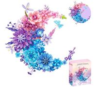 LIKLIKLINK Moon Flowers Building Model Set, 977 PCS Floral Building Blocks Kit Decoration for Wall, Home Office Floral Decor Gift for Adults Girlfriend Women Teens, Compatible with Major Brand