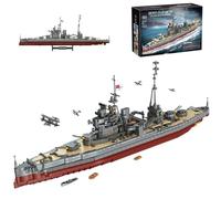 LIKLIKLINK Queen Elizabeth Class Battleship Building Kit, 2,277 Pieces Military Series WWII Battleship Building Block Set, Large MOC Collectible Displayable Toy Gift Ship Model Kit for Adults Teens