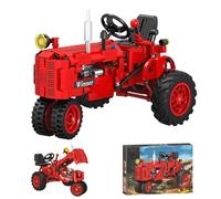 LIKLIKLINK Technik Retro Tractor Building Set, 1:12 Classic Tractor Building Blocks, 302 Pcs MOC Tractor Model Kits, Collectible Farm Trailer Construction Set for Teens and Adults