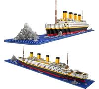 LIKLIKLINK Titanic Ship Model Building Block Set, 1860 Pieces Micro Small Bricks Titanic Cruise Ship MOC Boat Building Kit, Micro Mini Bricks Construction Kit for Teens and Adults Gift