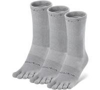 likloks Crew Toe Socks for Men Women - Athletic Running Hiking Socks with toes - Comfortable Soft Breathable, Grey - Large