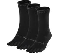 likloks Crew Toe Socks for Men Women - Athletic Running Hiking Socks with toes - Comfortable Soft Breathable, Black - Large