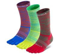 likloks Toe Socks Colorful High Performance Athletic Running Five Finger Socks for Men and Women Crew-Medium (3 Pairs)