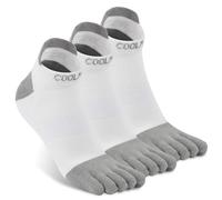 likloks Toe Socks for Women and Men Sports Running Five Finger Ankle Socks Lightweight Breathable, White, Small (3 Pairs)