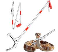 Likorlove 50" Collapsible Snake Grabber Tongs, Stainless Steel Snake Catcher Tool with Wide Jaws & Non-Slip Handle - Humane Reptile Handling Tool for Home, Yard & Outdoor Safety