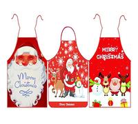 LIKPOJA 3 PCS Christmas Kitchen Cooking Aprons Wife and Husband Novelty Sexy Aprons Couples Secret Santa Funny Christmas Gifts for Women and Men Dinner Party(Pack of 3,Wife and Husband A10)