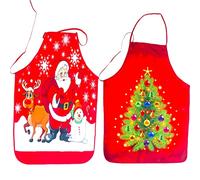 LIKPOJA Christmas Kitchen Cooking Aprons Wife and Husband Novelty Sexy Aprons Couples Secret Santa Funny Christmas Gifts for Women and Men Dinner Party(Pack of 2,Christmas Tree and Santa Claus1)