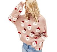LIKPOJA Christmas Women's Jumpers Sweatshirts Tops Knitted Ugly Christmas Sweater Jumpers for Women Ladies Girls Xmas Party Winter Warm Knitwear Outfit(Pink A,M)