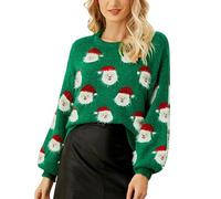 LIKPOJA Christmas Women's Jumpers Sweatshirts Tops Knitted Ugly Christmas Sweater Jumpers for Women Ladies Girls Xmas Party Winter Warm Knitwear Outfit(Green A,XL)