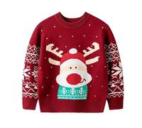 LIKPOJA Kids Christmas Jumper Girls Boys Knitted Christmas Ugly Sweater Toddler Jumpers for Children's Winter Warm Clothes A(Knitwear S elk,2-3Y