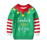 LIKPOJA Kids Unisex Traditional Christmas Sweater, Knitted Jumper for Toddler Boys and Girls, Long Sleeve, Round Neck, Cotton, Knitwear B, Size 12-18 Months