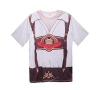 LIKPOJA Men's Bavarian Oktoberfest Costume Shirts German Beer Short Sleeve T-Shirts for Adult(White A,M)