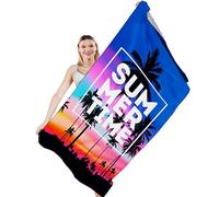 LIKPOJA Microfibre Beach Towel for Adult Lightweight Quick Dry Sand Free Compact Swim Travel Bath Towel for Summer Holiday Beach Accessories F 160 * 80cm
