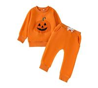 LIKPOJA My First Halloween Newborn Baby Girls Boys Pumpkin Outfit Sweatshirts with Pants Pumpkin Picking Outfit A 18-24 Months