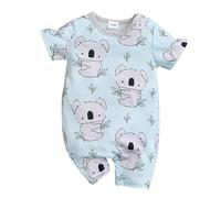 LIKPOJA Newborn Baby Boys Girls Clothes Unisex Baby Onesie Outfits Short Sleeve one-piece romper Summer clothing Koala Sleepwear for Baby Gifts(Koala C,6-9 Months)
