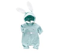 LIKPOJA Newborn Baby Boys Girls My First Easter Bunny Outfits with Baby Bunny Ears Easter Hat Clothes Set Gifts Rabbit Rompers Easter Presents for Babies(A6,0-3 Months)