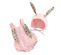LIKPOJA Newborn Baby Boys Girls My First Easter Bunny Outfits with Baby Bunny Ears Hat Clothes Set Gifts Rabbit Rompers Easter Presents for Babies(A8,0-3 Months)