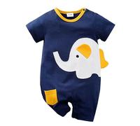 LIKPOJA Newborn Baby Clothes Set Unisex Baby Onesie Costume One-Pieces Summer Short Sleeve Jumpsuit Elephant Rompers for Baby Boys and Girls Gifts(Elephant F,6-9 Months)