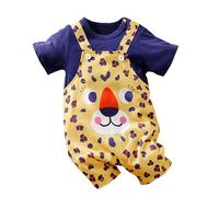 LIKPOJA Newborn Baby Clothes Set Unisex Baby Onesie Costume One-Pieces Summer Short Sleeve Jumpsuit Tiger Rompers for Baby Boys and Girls Gifts(Tiger A,6-9 Months)