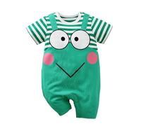 LIKPOJA Newborn Baby Clothes Set Unisex Baby Onesie Costume One-Pieces Summer Short Sleeve Jumpsuit Frog Rompers for Baby Boys and Girls Gifts(Frog A,3-6 Months)
