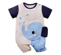 LIKPOJA Newborn Baby Clothes Set Unisex Baby Onesie Costume One-Pieces Summer Short Sleeve Jumpsuit Elephant Rompers for Baby Boys and Girls Gifts(Elephant L,3-6 Months)