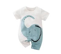 LIKPOJA Newborn Baby Clothes Set Unisex Baby Onesie Costume One-Pieces Summer Short Sleeve Jumpsuit Elephant Rompers for Baby Boys and Girls Gifts(Elephant D,9-12 Months)