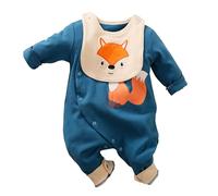 LIKPOJA Newborn Baby Clothes Set Unisex Baby Onesie Outfit One-Pieces Summer Long Sleeve Jumpsuit Fox Rompers for Baby Boys and Girls Gifts(Fox A,0-3 Months)