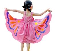LIKPOJA Toddler Girls' Summer Dresses Butterfly Floral Rainbow Casual Dress Cotton Shirt Short Sleeve Dress for Kids Age 2-6 Years Old(ButterflyB,3-4Y)