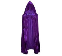 LIKPOJA Unisex Adult Halloween Costume Hooded Velvet Cloak Vampire Cape Witches Cloak for Women and Men Devil Wizard Halloween Christmas Cosplay(P,15)