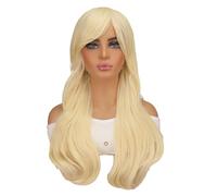 LIKPOJA Women's Barbie Long Blonde Wigs Ladies Halloween Cosplay Wigs for Girls Halloween Cosplay Party(Cream A)