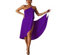 LIKPOJA Women's Beach Coverups Dress Summer Beach Wraps Wear Adjustable Straps Wrap Dress Cover Up Beachwear for Women（Purple,M）