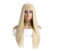 LIKPOJA Women's Halloween Long Blonde Wigs - Golden Cosplay Wigs for Ladies Halloween Party (Cream B)