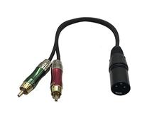 LiKuCo 1FT XLR Male to Dual RCA Male Y Splitter Cable, Unbalanced 2 RCA/Phono Plug to 1 XLR Splitter Duplicator Lead Y-Cable Adapter