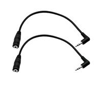 LiKuCo 2Pack 2.5mm Right Angled Male to Female TRS Stereo Audio Extension Cable Suitable for Canon Sony Camera Remote,Headphone,Harmony Hub IR Blaster & IR emitter